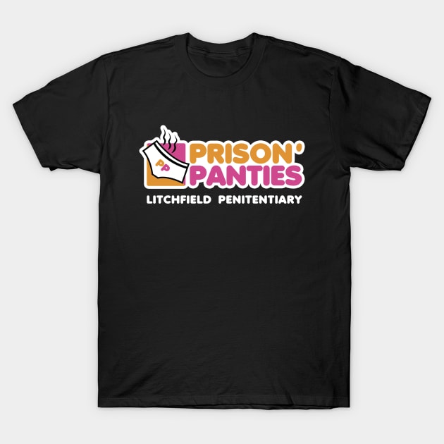 Prison Panties (white text) T-Shirt by Spazzy Newton